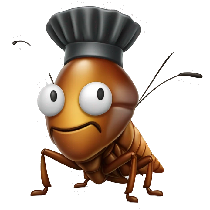Cockroach with chef hat emoji