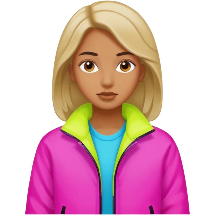 Russian underground fashion neon color jacket emoji