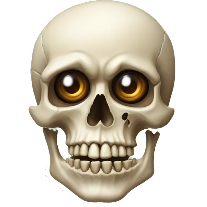elaborate human skull with eyeballs in its socket emoji
