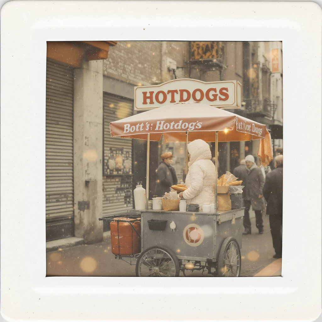 hotdog seller in New York with cart emoji