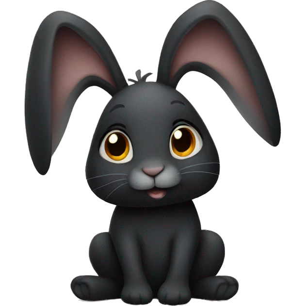 autumn cozy black rabbit emoji