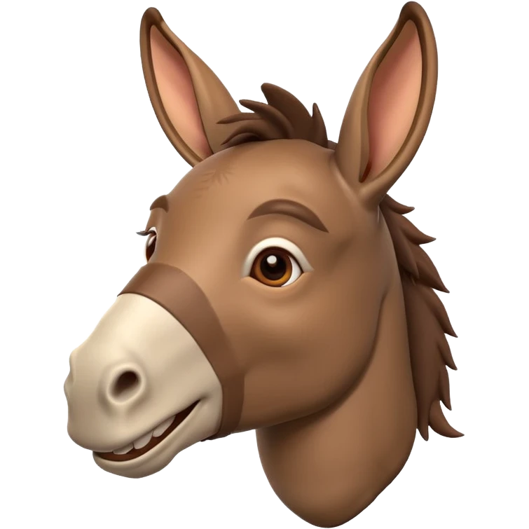 Smiling donkey 3d emoji