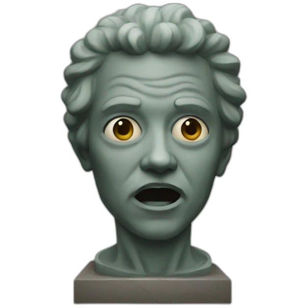 A creepy statue emoji