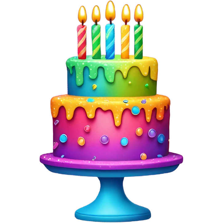 Disco birthday cake emoji