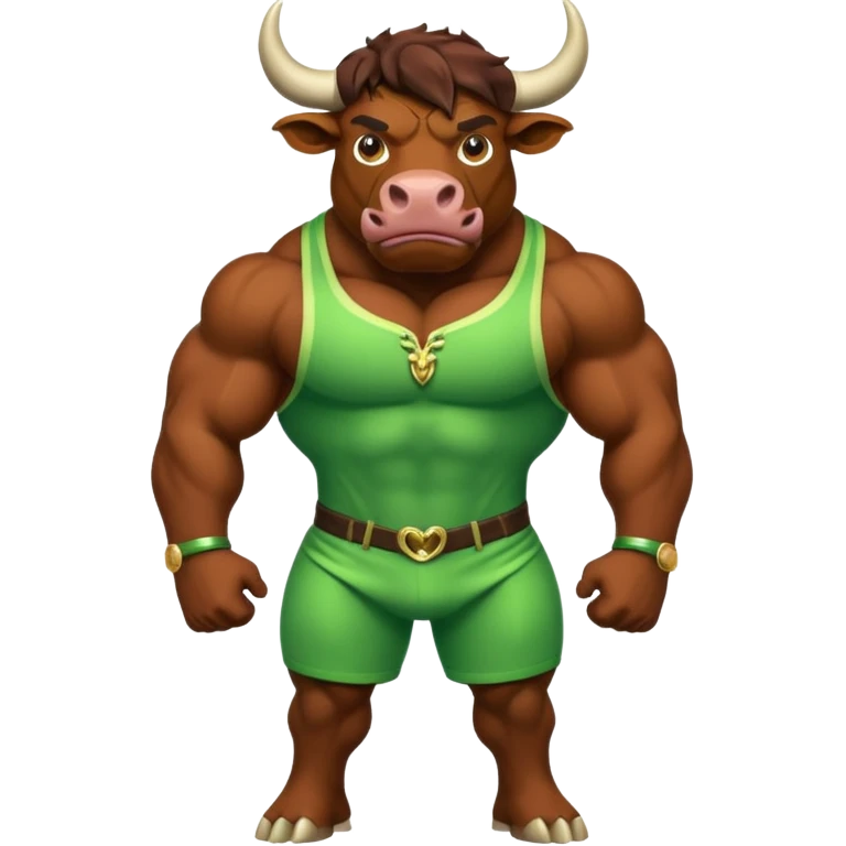 Green bull with clothes emoji