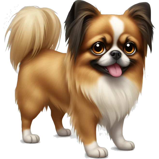 Pekinese and papillon emoji