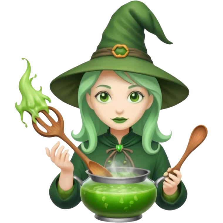 green witch cooking potion emoji