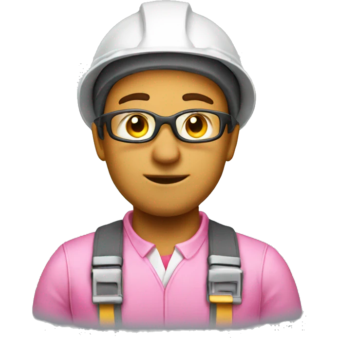 Pink engineer emoji