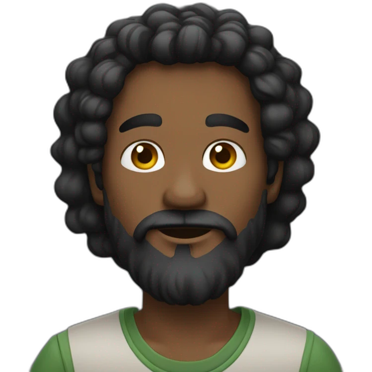 Calvo negro con barba canosa emoji