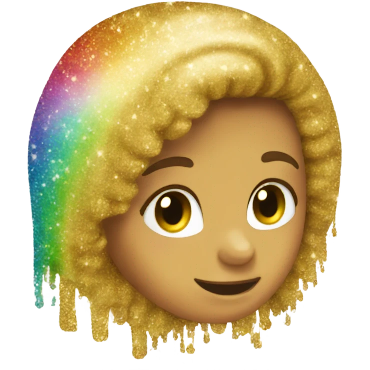 Golden rainbow with glitter emoji