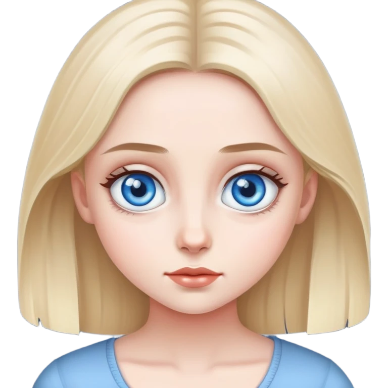 A girl with big blue eyes emoji