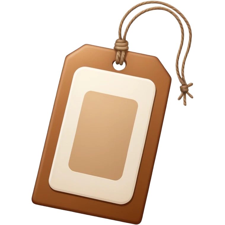 brown white Price tag emoji