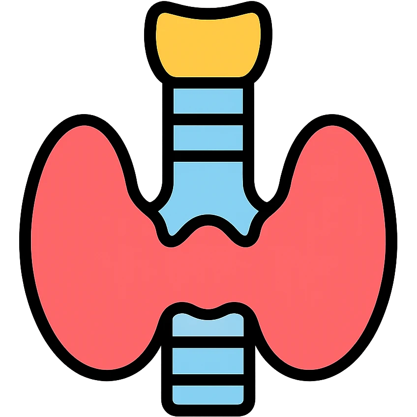 colorful, simple, and clear icon of the human thyroid gland emoji