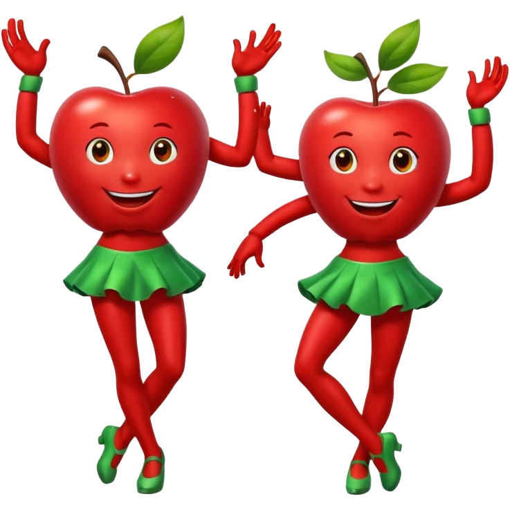 Dancing Apple with legs and arms  emoji
