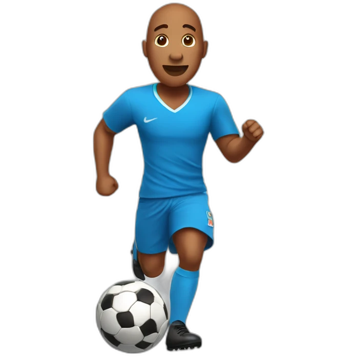 Sweet Potato playing soccer with a blue shirt emoji