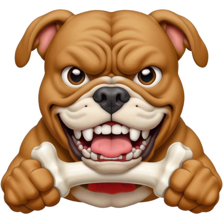 Scary Intense Bulldog, Eating Or Breaking a Bone emoji