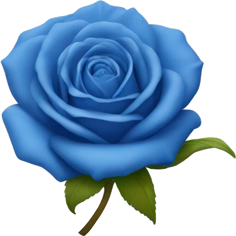 Rosa de color azul y pequeña emoji