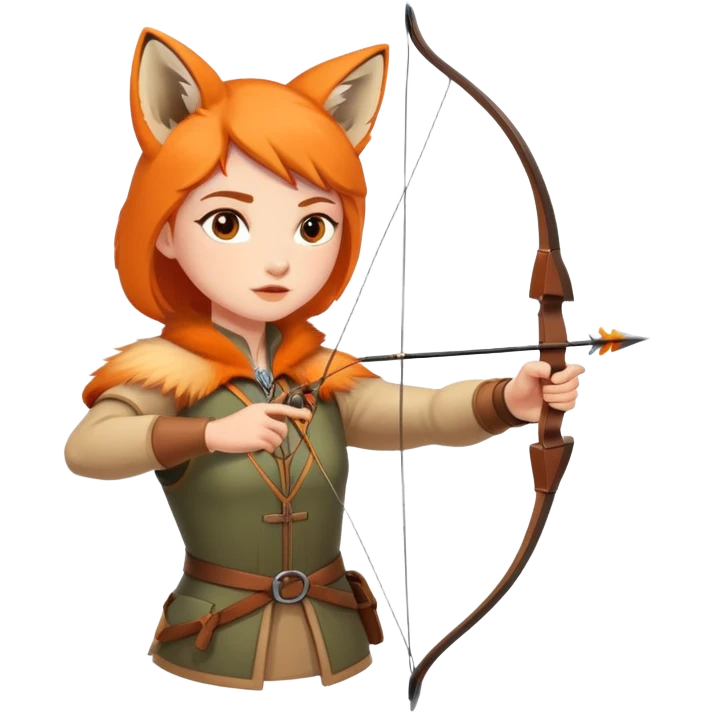 archer aiming bow with fox beside emoji