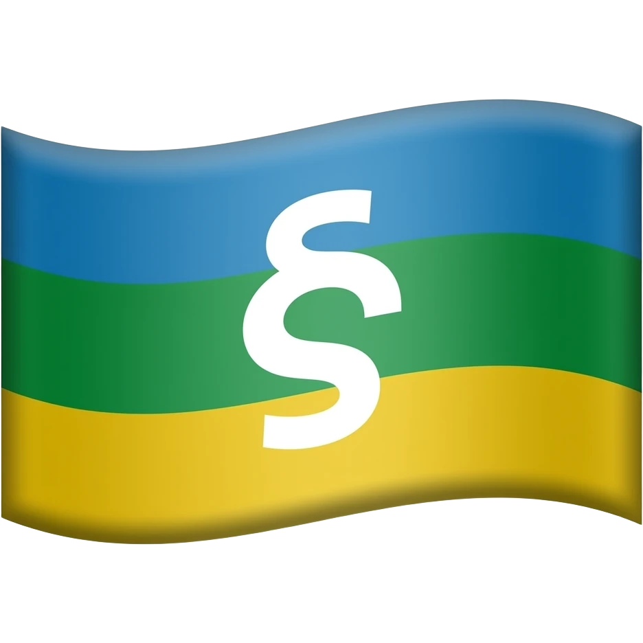 Azul  Et Verde limón Et Amarillo dorado et flag centre ⵣ emoji