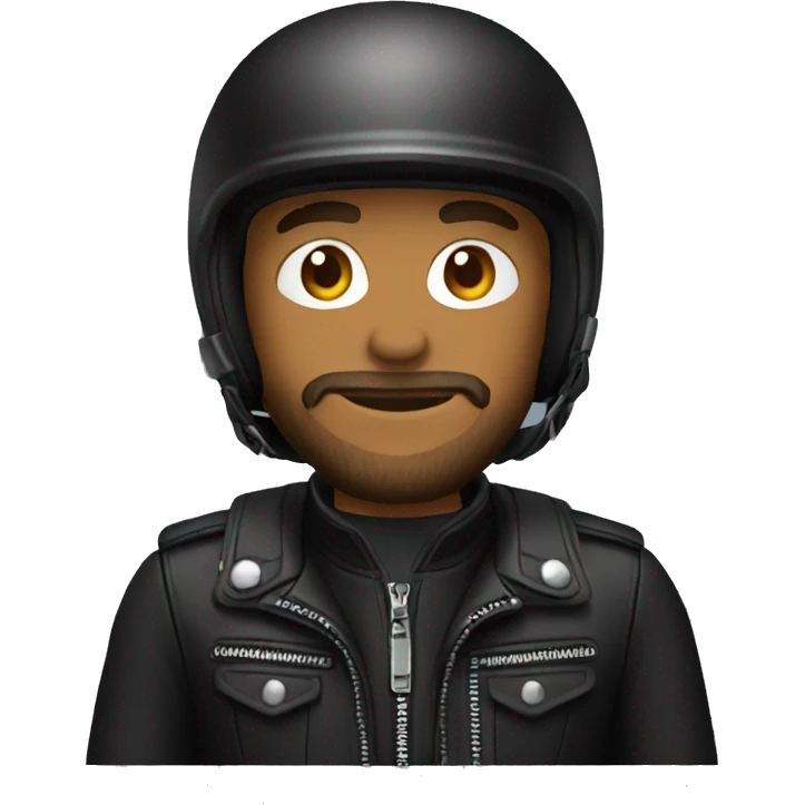 Biker wearing black cagol emoji