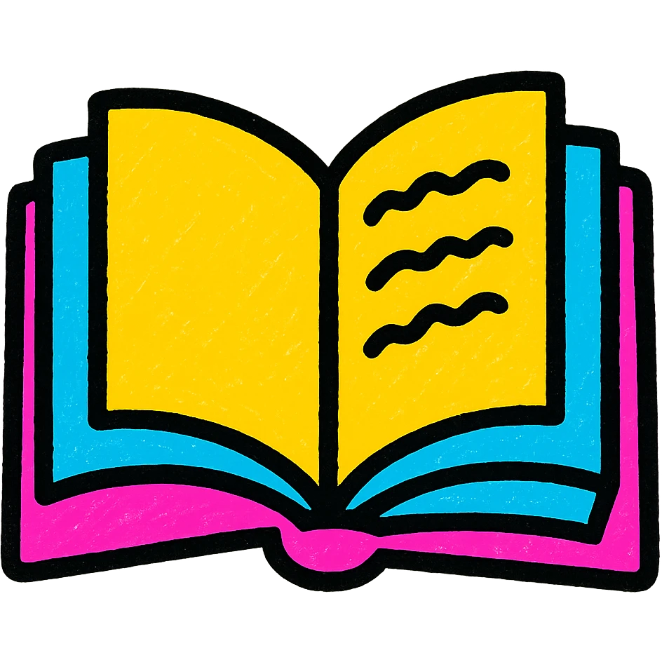a book, colorful and playful icon emoji