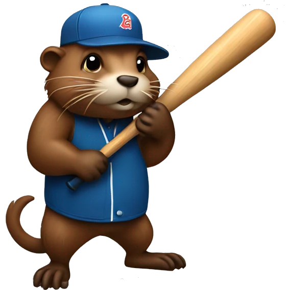 Beaver holding a baseball bat emoji