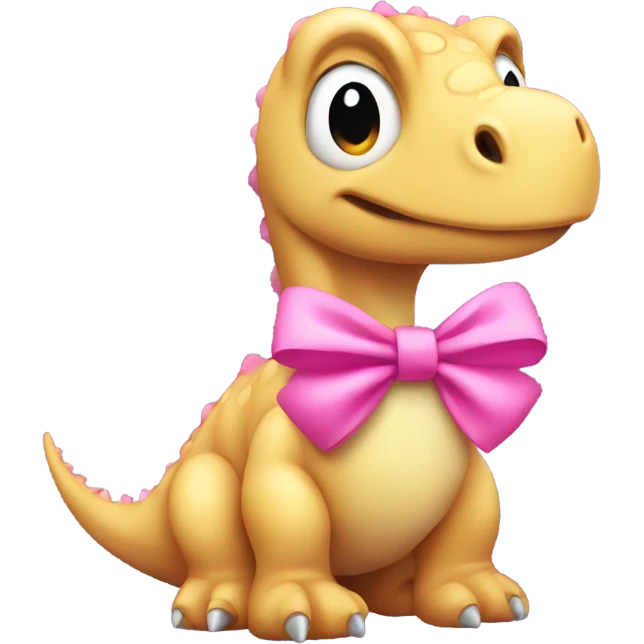 Dinosaur with pink bow emoji