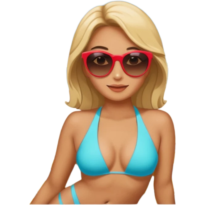 Donnamora che prende il sole al mare emoji