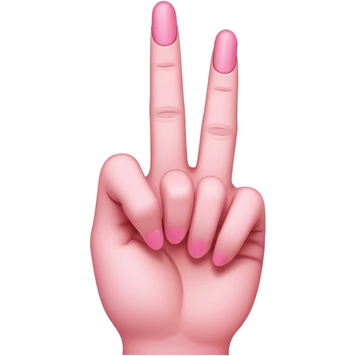 Pink middle finger emoji