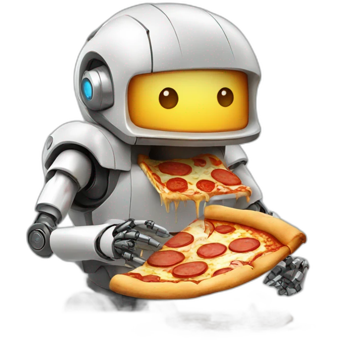 robot eating pizza emoji