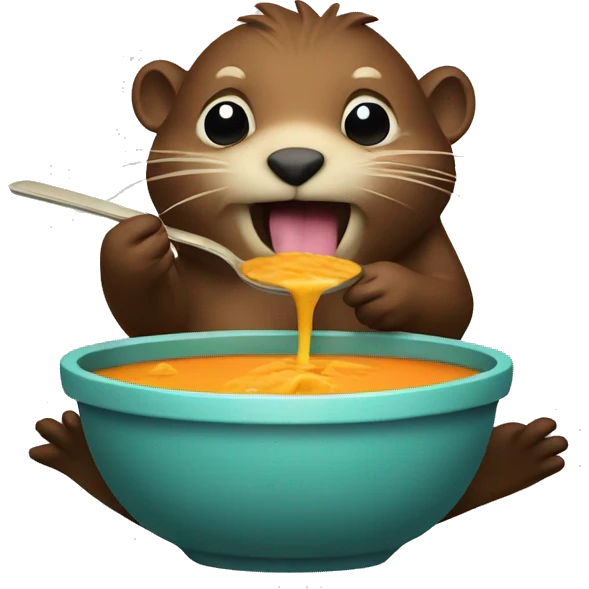 beaver eating soup emoji