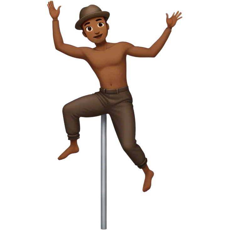 black man dancing on pole emoji