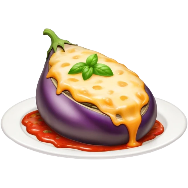 A eggplant with stuff on top emoji