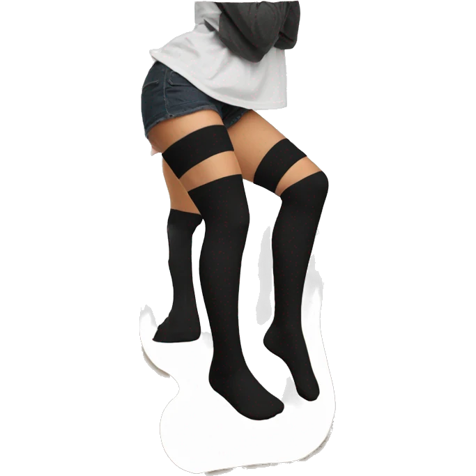  Plain Black over knee socks emoji