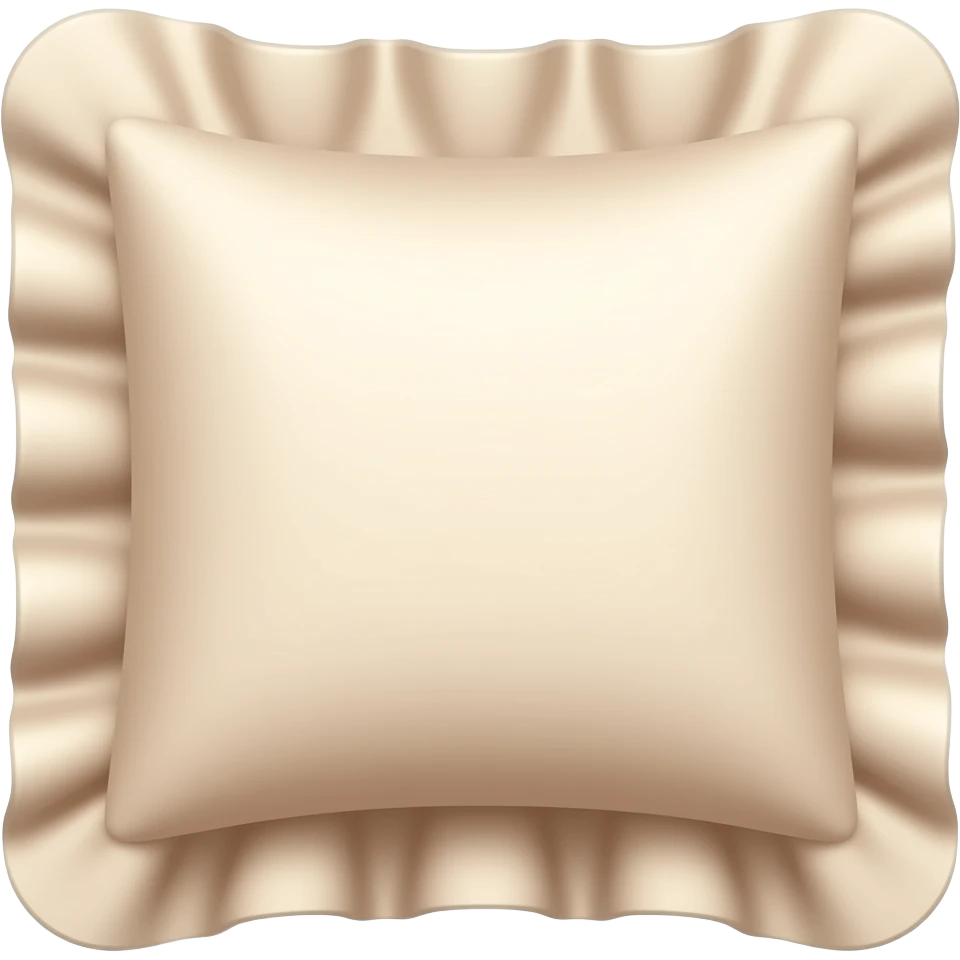 cream pillow with ruffles at the end emoji