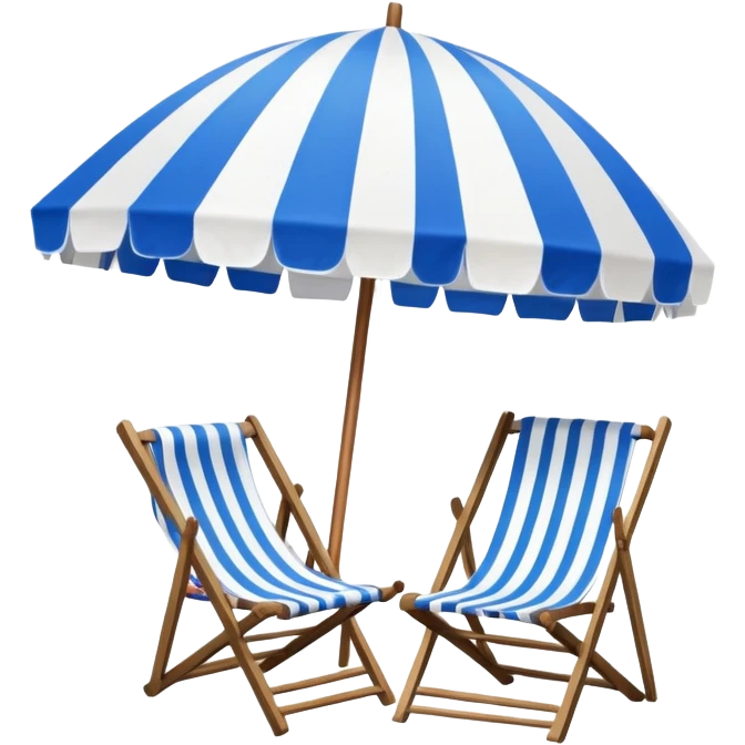 straw Beach umbrella, with wood chair emoji