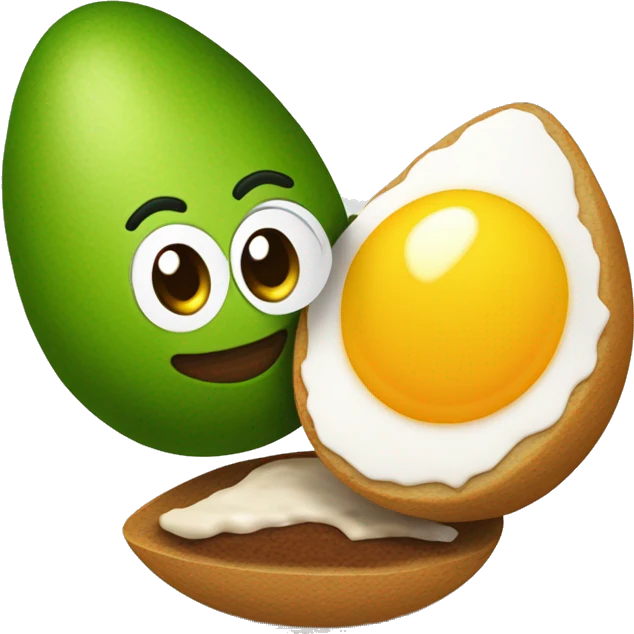 un huevo abierto por la mitad, con relleno de palta y un arbolito de navidad pinchado encima emoji