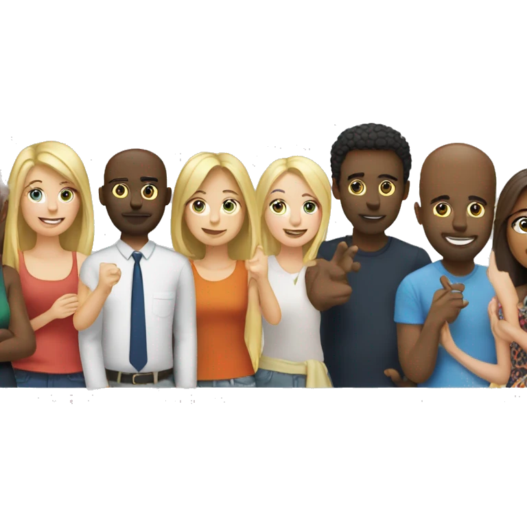 4 mostly white People socializing at party emoji