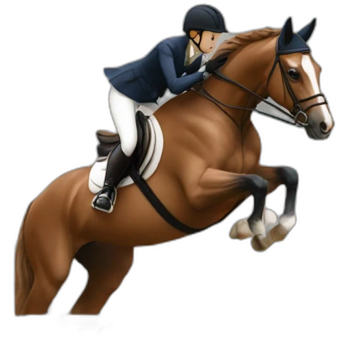 Showjumping horse with a human emoji