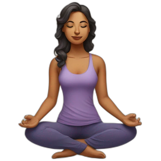 Indian woman with waivy hair in yoga puppy-dog position emoji