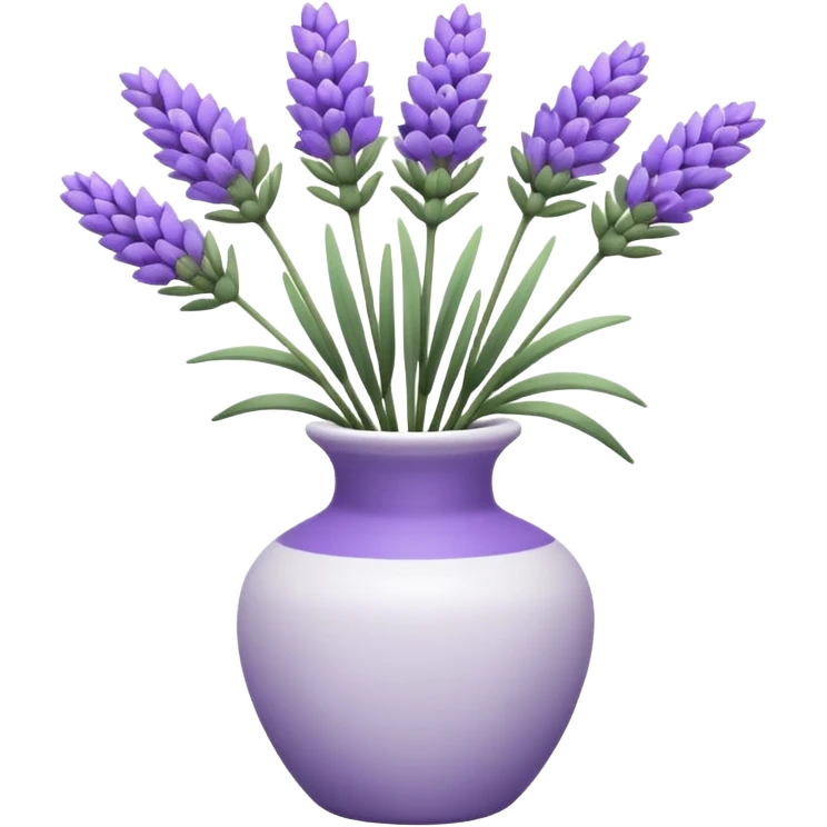 A small white vase holding one lavender flower. emoji