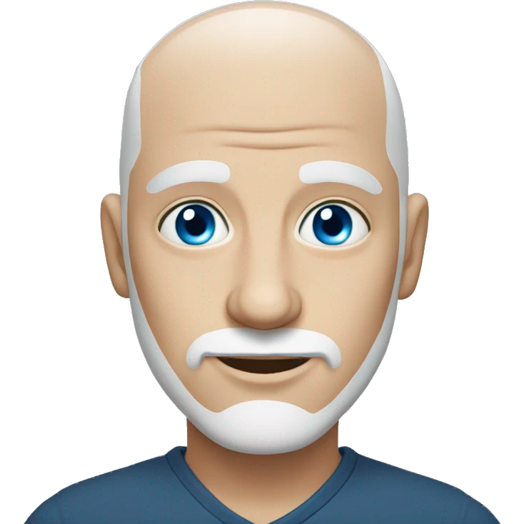 A WHITE  BALD BLUE EYED MAN emoji