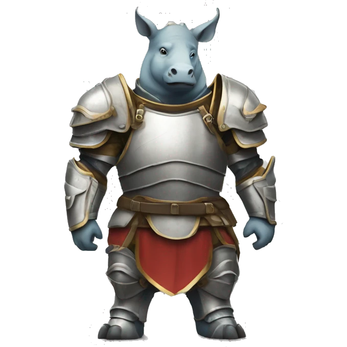 Un rhinocéros  portant une armure et son bataillon  emoji