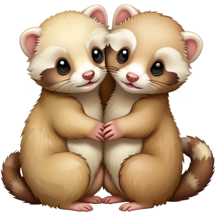 Ferrets hugging a ferrets  emoji