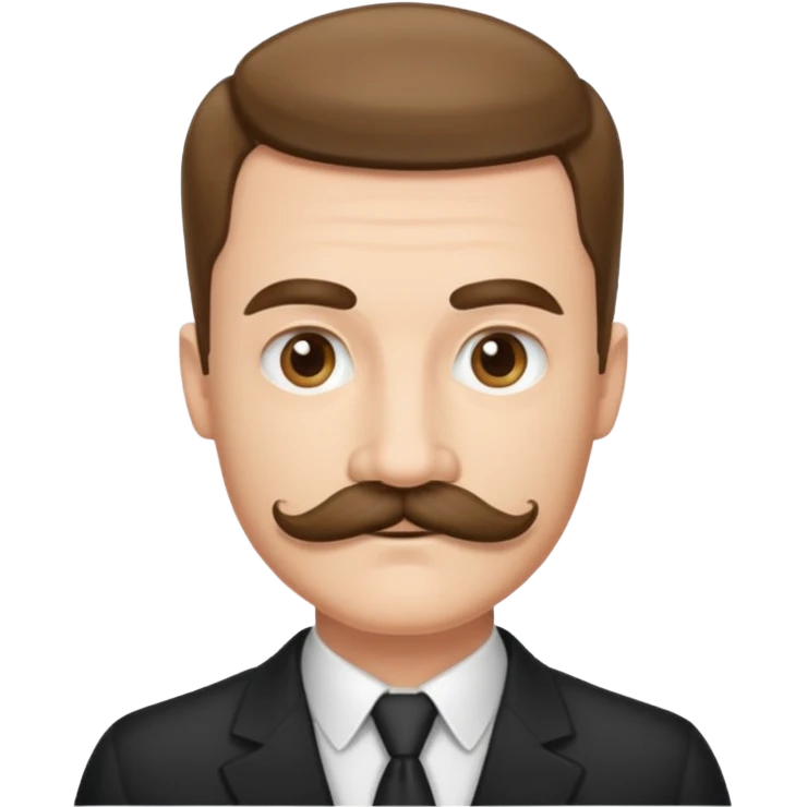 A person with a very square mustache and a side part  emoji
