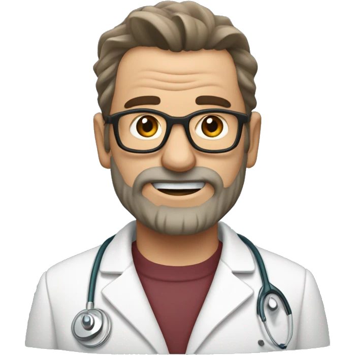 Docteur peau marron foncée, barbus ou on voit son buste  emoji