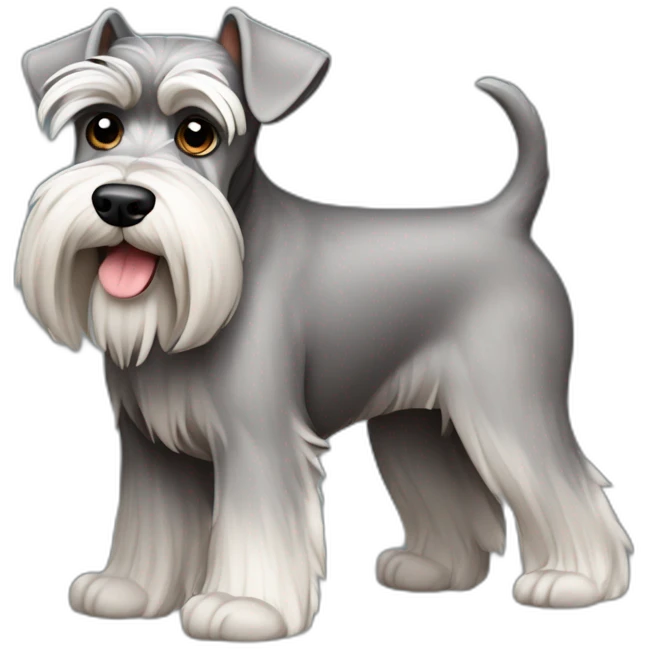 Schnauzer cuerpo completo con cola enojado emoji