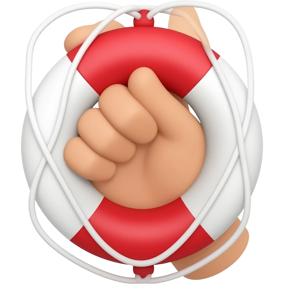 hand holding a bouy emoji