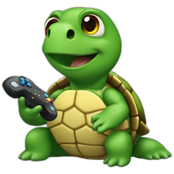 Turtle play video games emoji
