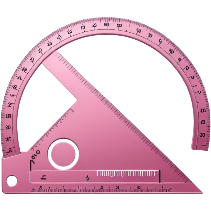 mac os icon, protractor, ruler, measures, pink emoji